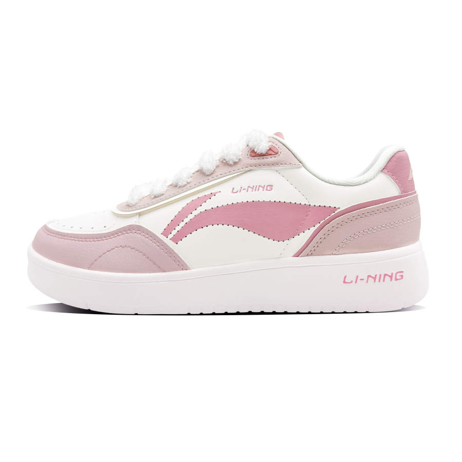 Li-Ning Li Ning Sourdough Slip Resistant, Abrasion Resistant, Height Increasing Low top Skateboard Shoes Women's Pink White