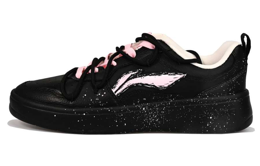 Li-Ning Li Ning First Cloud Slip Resistant, Lightweight, And Breathable Low top Skateboard Shoes Women's Black Pink