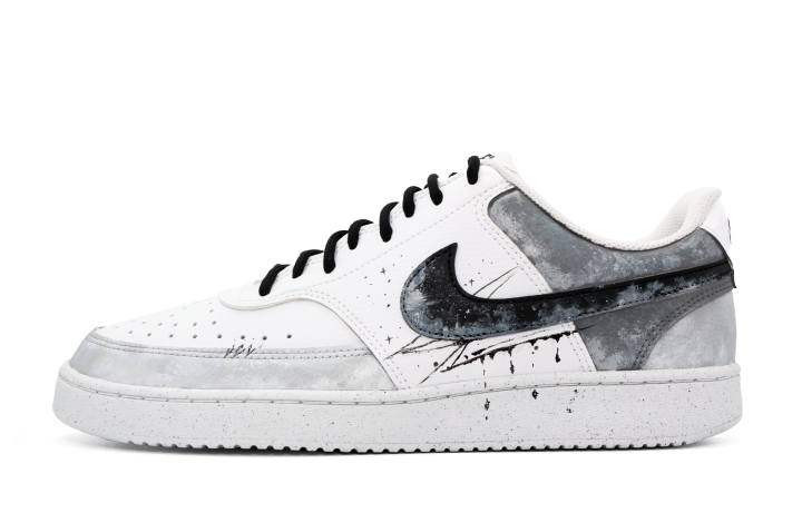 Nike Nike Court Vision Cushioning, Wear Resistant Low top Skateboard Shoes Men's White Gray