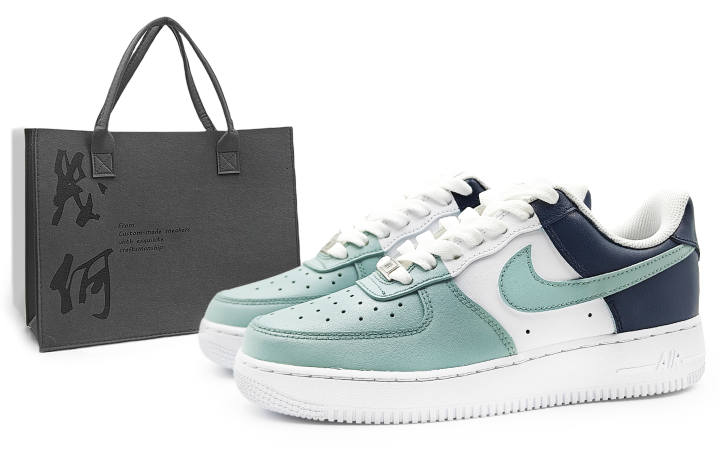 Nike Nike Air Force 1 Abrasion Resistant Low top Skateboard Shoes Men's White Green