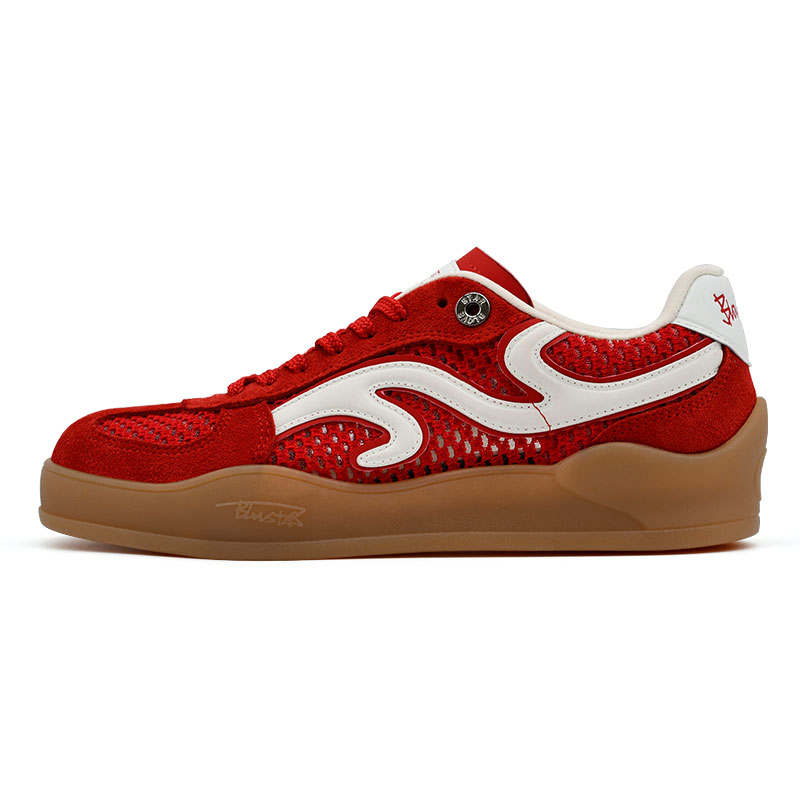 BLOVESTAR Slip Resistant, Abrasion Resistant, Breathable Low top Skateboard Shoes Women's Red
