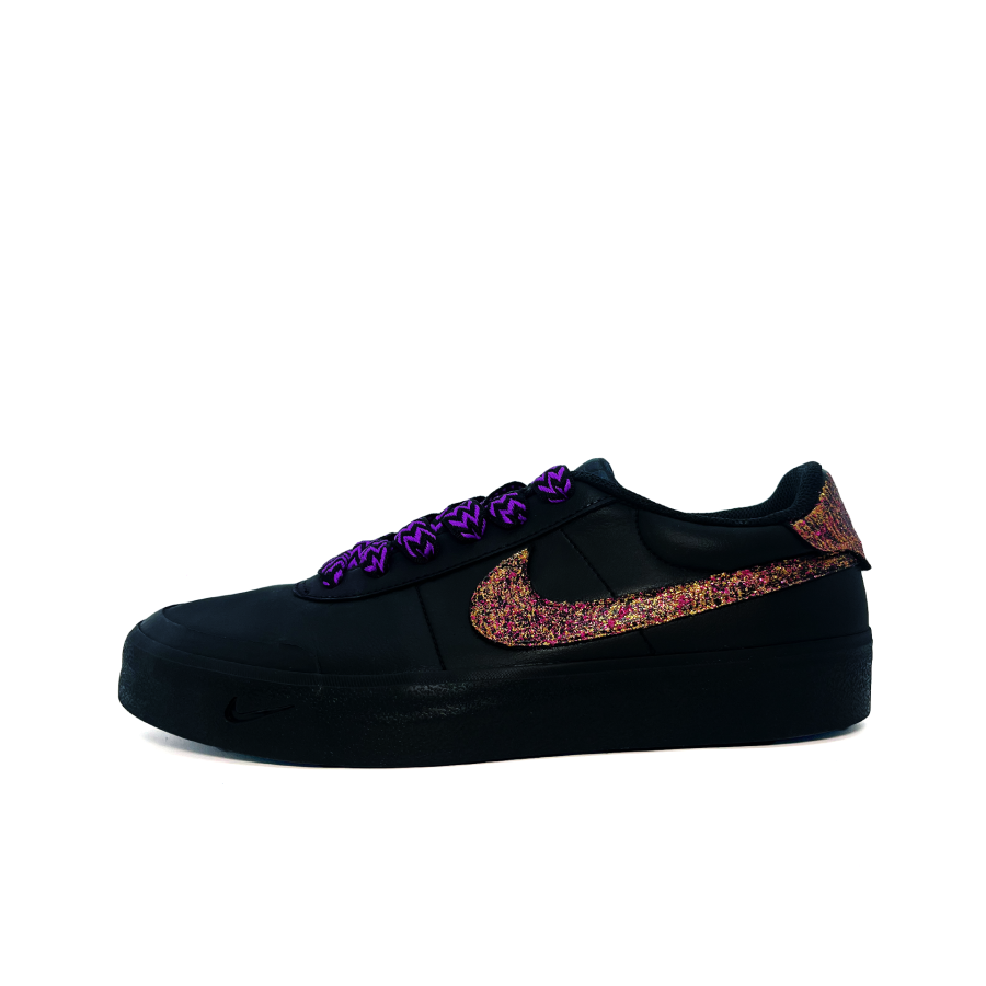 Nike Nike Court Shot Floral All Over Star Abrasion Resistant Low top Skateboard Shoes Men's Black Gold