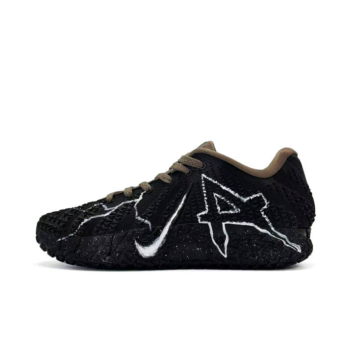 Nike Nike Ja Morant 3 Black Star Cracked Abrasion Resistant Coverage Grip Low top ZOOM X Basketball Shoes Unisex Black White