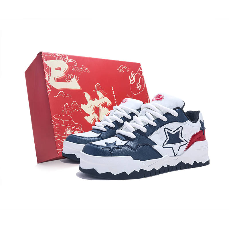 Jifffly Non Slip And Waterproof Balance Low top Skateboard Shoes Unisex White Blue Red