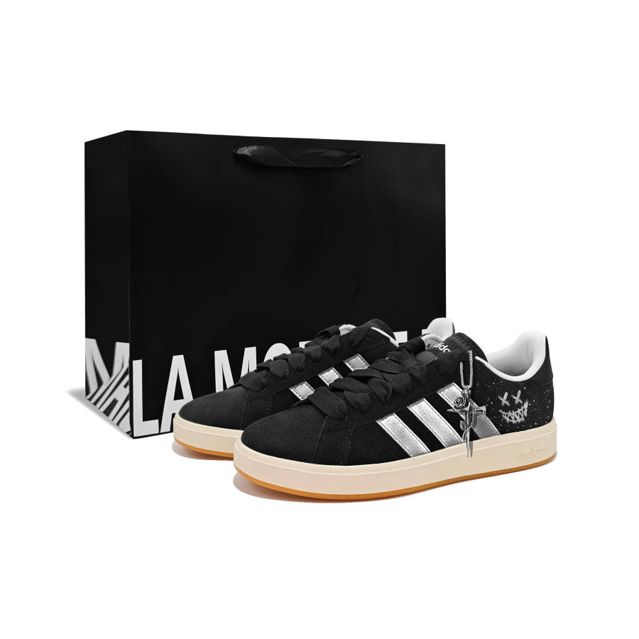 Adidas Adidas Grand Court Base 00s Ghost Face Abrasion Resistant, Lightweight, And Breathable Low top Skateboard Shoes Unisex