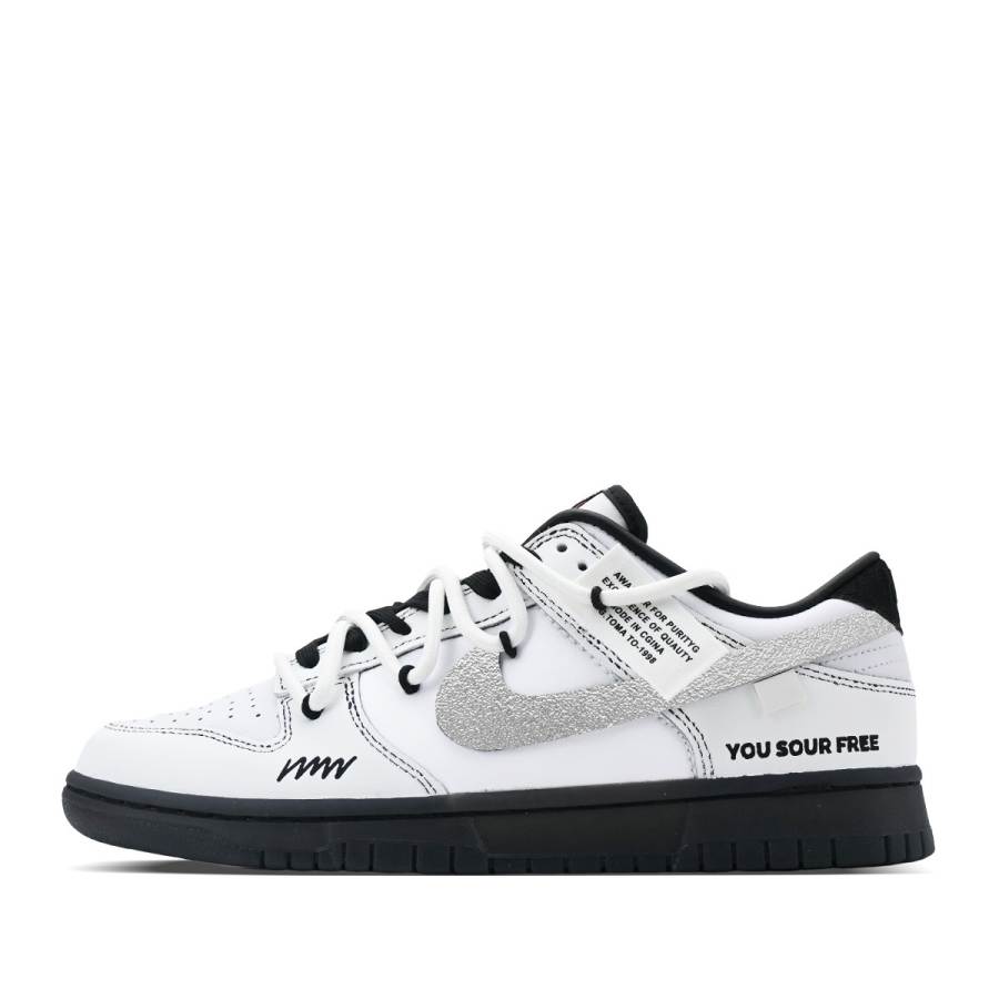 Nike Nike Dunk Low Abrasion Resistant Abrasion Resistant Low top Skateboard Shoes Unisex Silver White