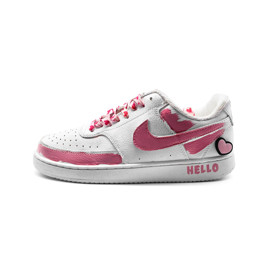 Nike Nike Court Vision 1 Hello, I Love You Cushioning Low top Skateboard Shoes Unisex Pink White