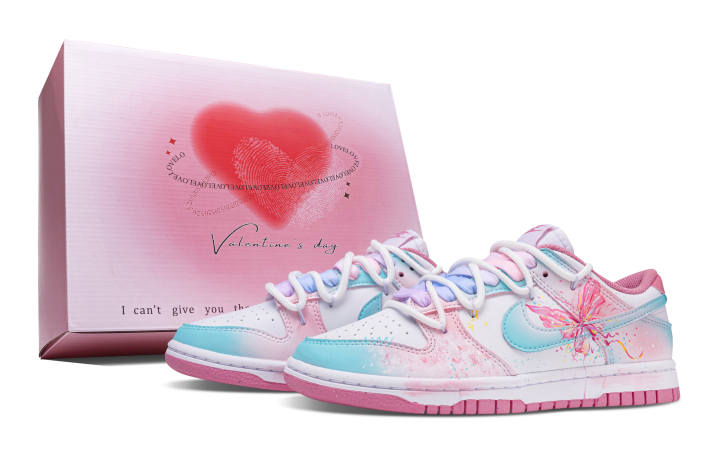 Nike Nike Dunk Butterfly Dream Whisper Abrasion Resistant Low top Skateboard Shoes Unisex Pink Purple