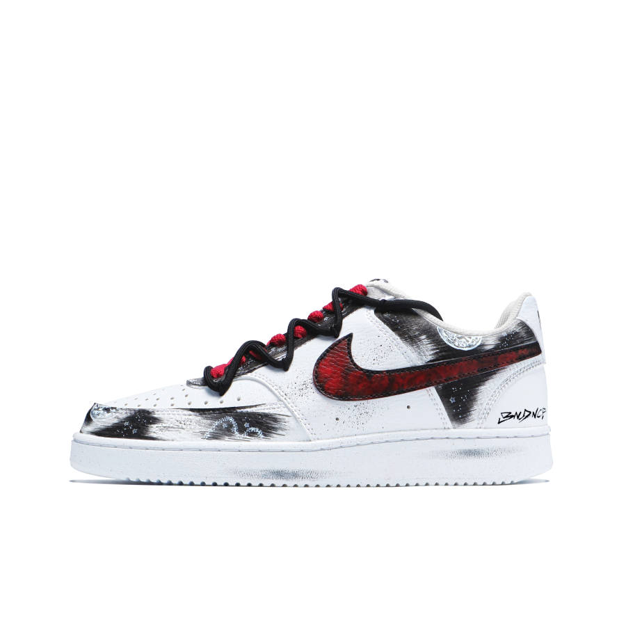 Nike Nike Court Vision 1 Slip Resistant, Abrasion Resistant, Lightweight Low top Skateboard Shoes Men's Black Red