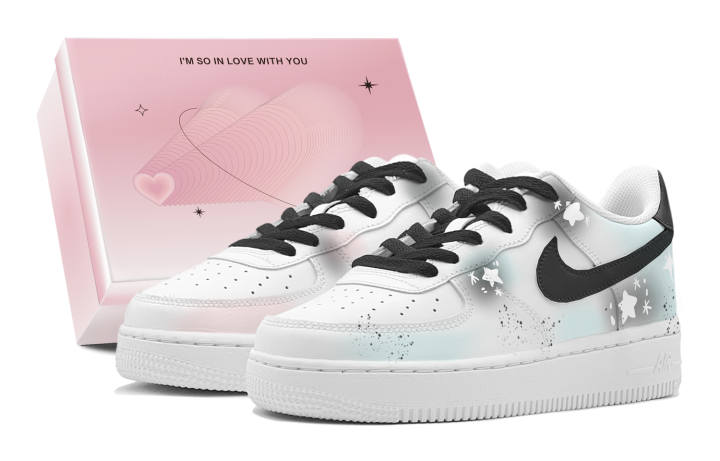 Nike Nike Air Force 1 Air Force 1, Couple's, Romantic Treatment, Firefly Starry, Mismatched Color Low top Skateboard Shoes