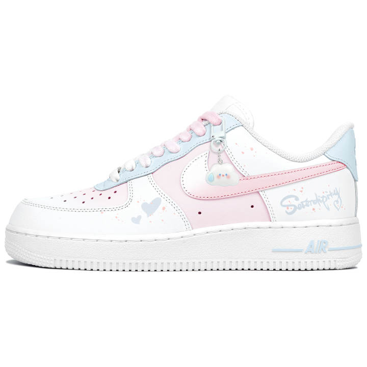 Nike Nike Air Force 1 Abrasion Resistant Abrasion Resistant Low top Skateboard Shoes Women's White Pink