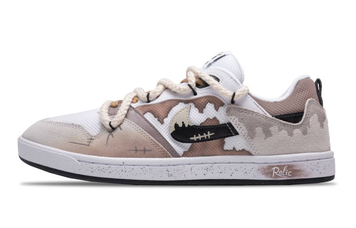 Nike Nike SB Alleyoop Slip Resistant, Abrasion Resistant, Lightweight Low top Skateboard Shoes Men's White Brown