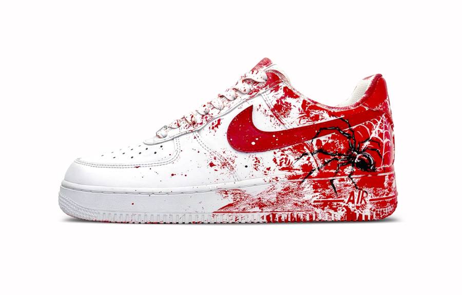 Nike Nike Air Force 1 Abrasion Resistant Low top Skateboard Shoes Men's Red White