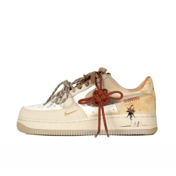 Nike Nike Air Force 1 Slip Resistant Abrasion Resistant Low top Skateboard Shoes Unisex Brown