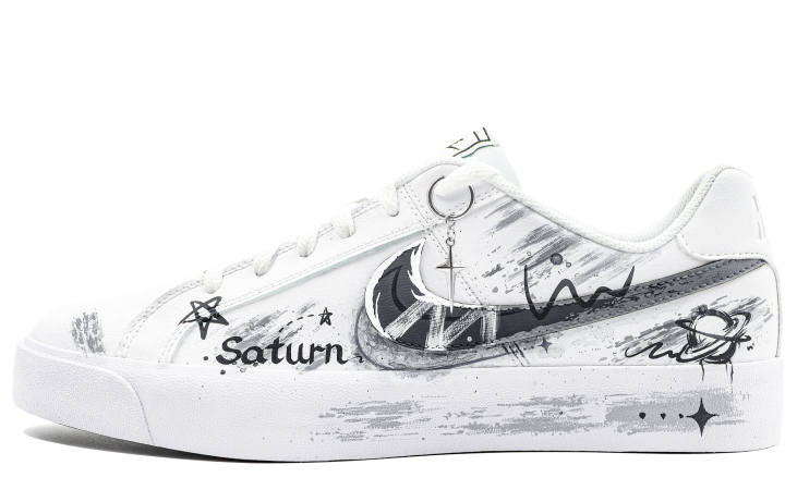 Nike Nike Court Royale Box Action, Fractured Xingji, Time And Space Leather Slip Resistant Slip Resistant Low top