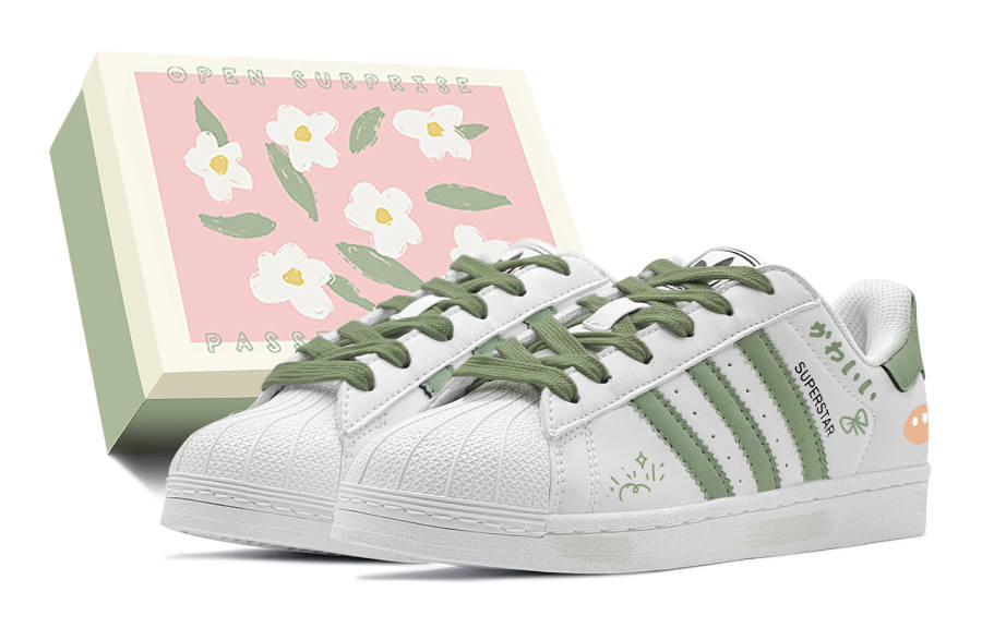 Adidas Originals Superstar 2 Low top Skateboard Shoes Unisex Green White