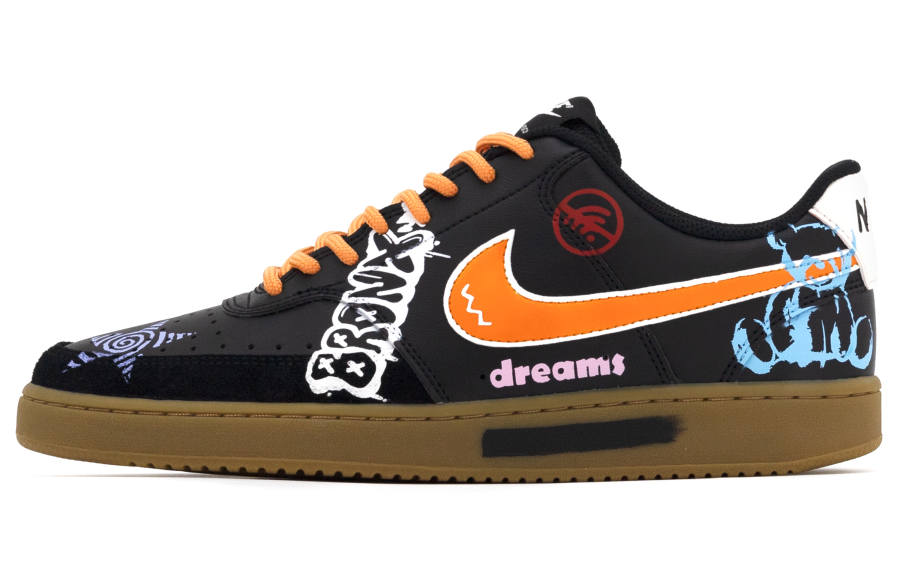 Nike Nike Court Vision Abrasion Resistant Abrasion Resistant Low top Skateboard Shoes Men's Black Orange