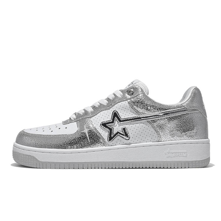 RIPSTAR Abrasion Resistant Low top Skateboard Shoes Unisex Silver Star