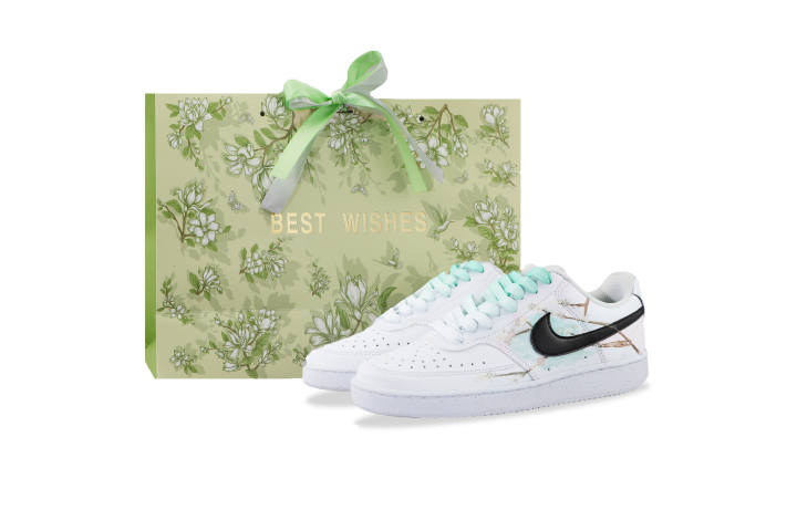 Nike Nike Court Vision 1 Abrasion Resistant Low top Skateboard Shoes Unisex White Green