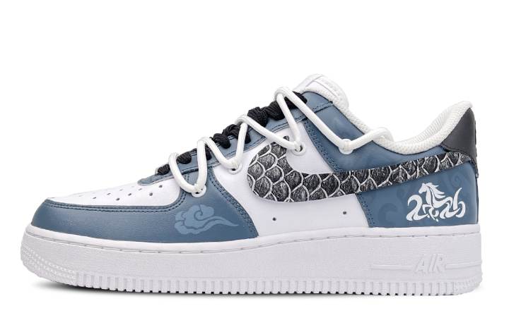 Nike Nike Air Force 1 Low top Skateboard Shoes Men's Blue White