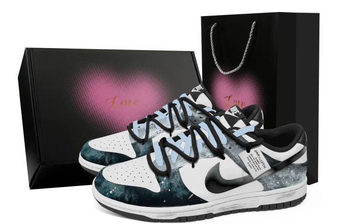 Nike Nike Dunk Realm Of Radiant Light Abrasion Resistant Low top Skateboard Shoes Unisex Blue Black