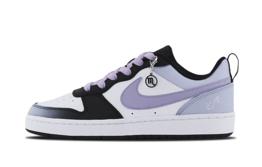 Nike Nike Court Borough 2 Wisdom Fruit, Scorpio Non slip Lightweight Low top Skateboard Shoes GS Black Purple