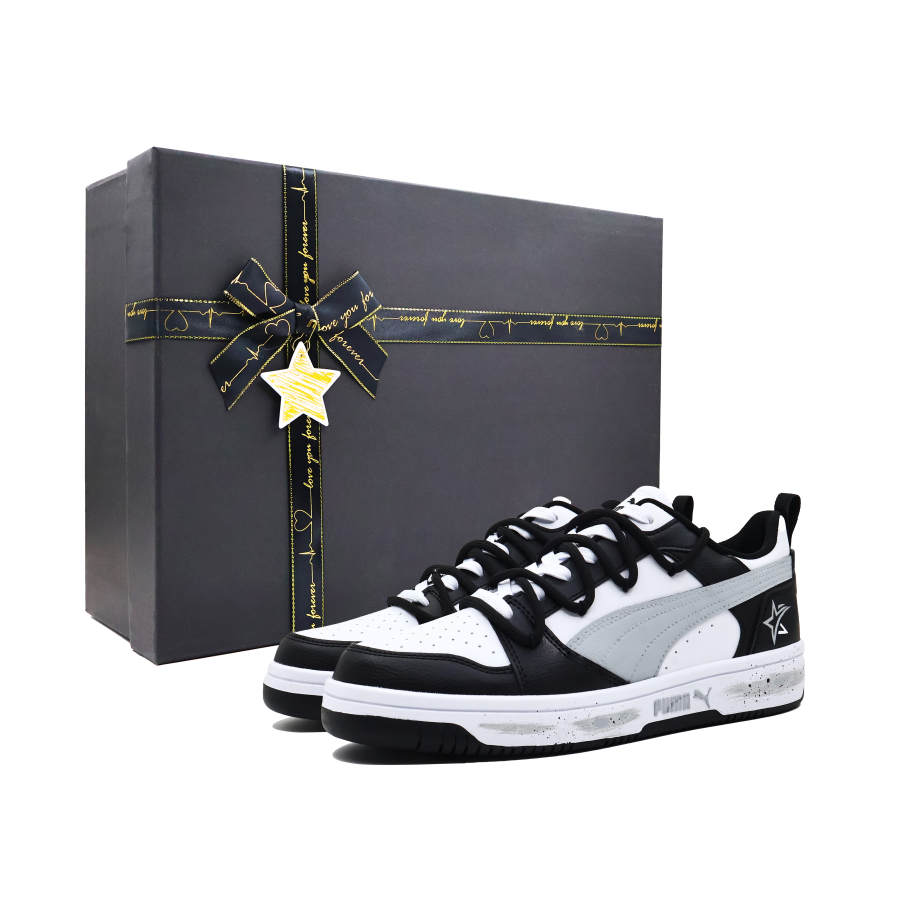 PUMA Rebound V6 Night Shooting Stars Leather Slip Resistant Abrasion Resistant Low top Skateboard Shoes Unisex