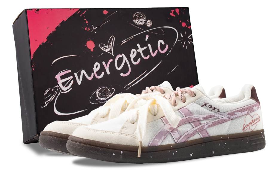 Onitsuka Tiger Advanti Pink Coffee Love Cushioning Low top Skateboard Shoes Unisex White Pink