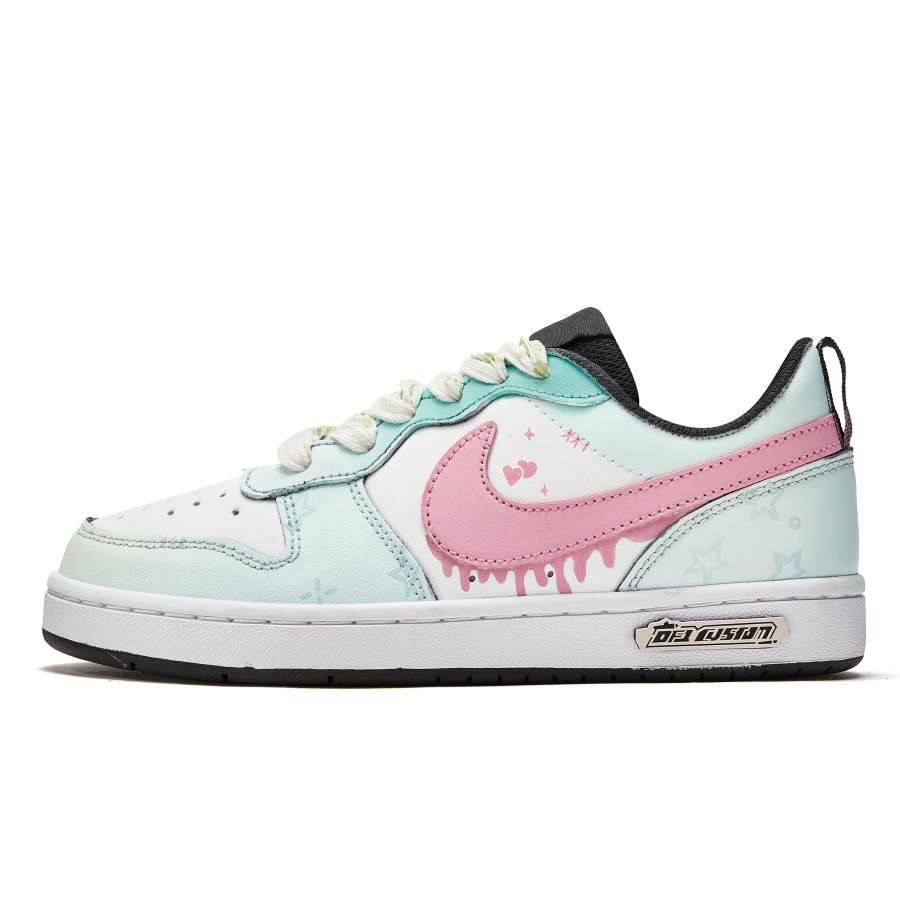 Nike Nike Court Borough Skateboard Shoes Women's Low Top Pink/White/Green