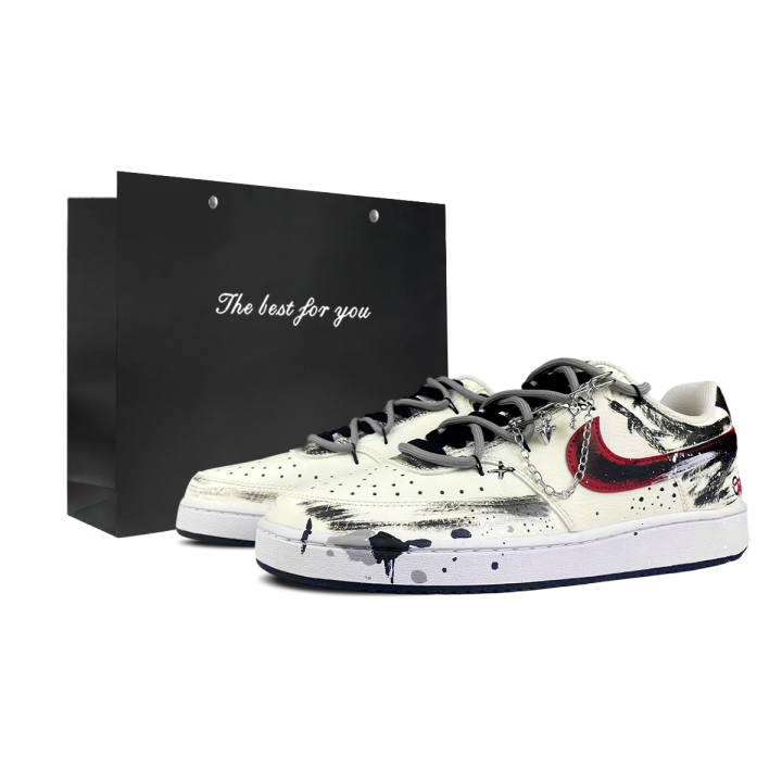 Nike Nike Court Vision 1 BNK Ink Dyed Red Shadow, Shopping Bag Abrasion Resistant Height Increasing