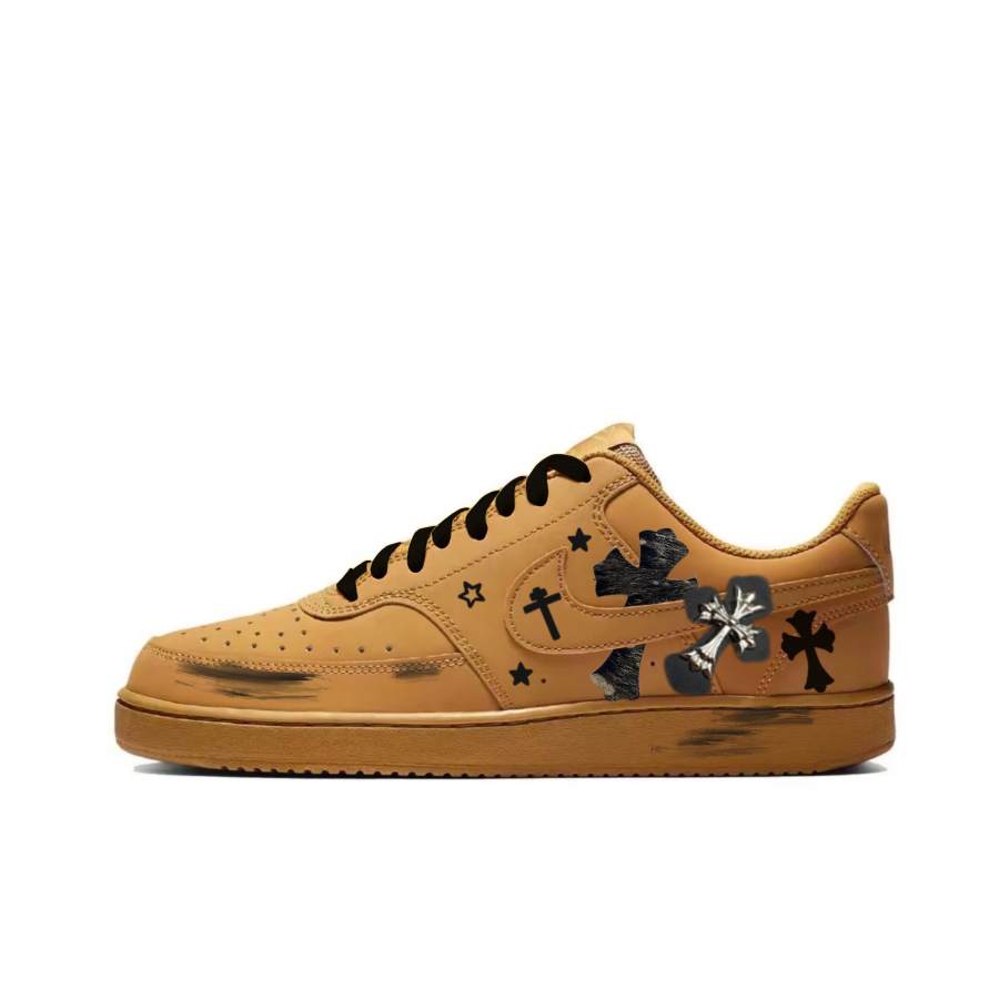 Nike Nike Court Vision 1 Dark Night Cross Medal Synthetic Leather Abrasion Resistant Lightweight
