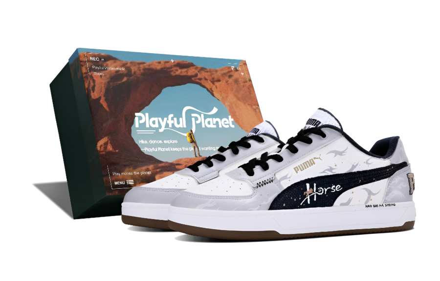 PUMA Caven 2.0 Wear resistant And Lightweight Low top Skateboard Shoes Unisex Blue