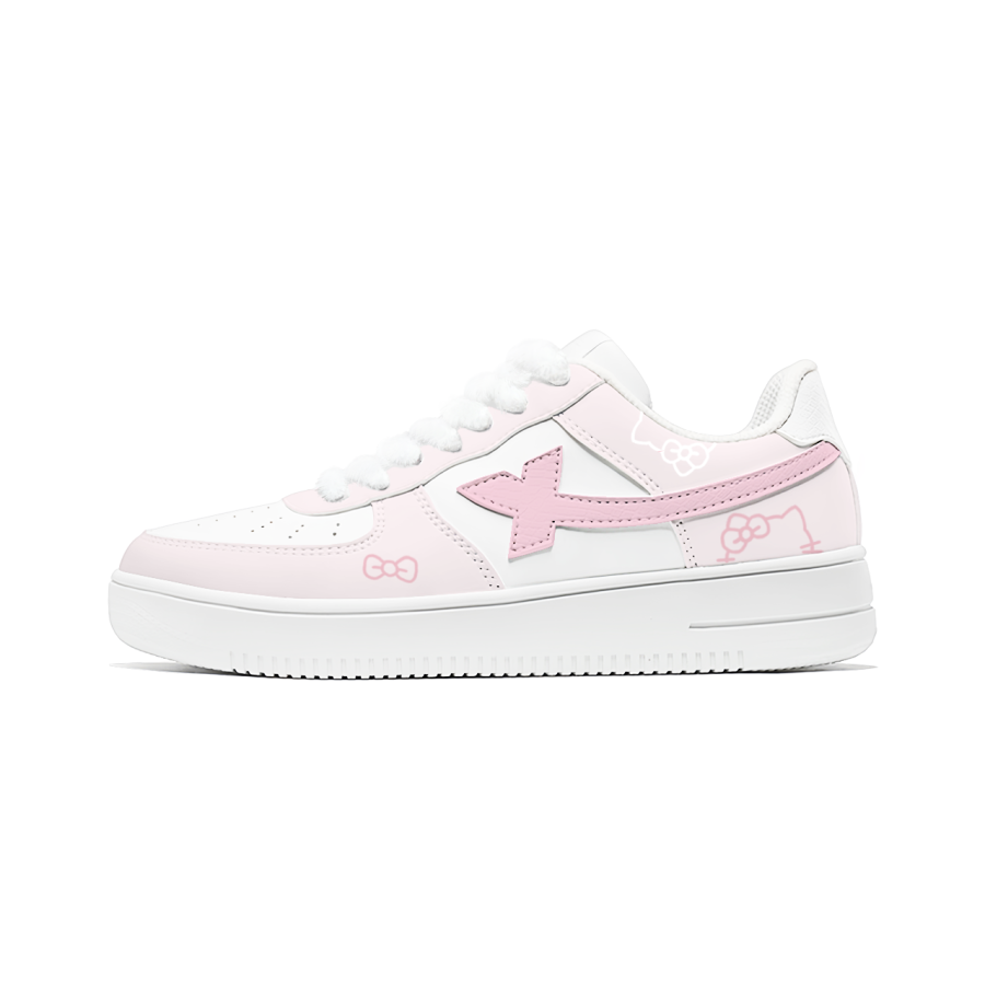 XTEP Air Force 1 Slip Resistant Cushioning Breathable Low top Skateboard Shoes Unisex White Pink