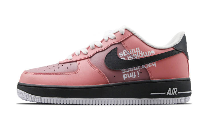 Nike Nike Air Force 1 Slip Resistant Abrasion Resistant Low top Skateboard Shoes Men's Black Pink