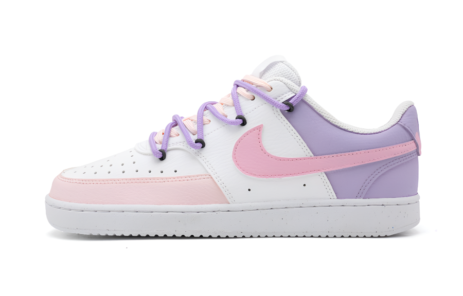 Nike Nike Court Vision 1 Cotton Candy Trap Lightweight Low top Skateboard Shoes Unisex Pink Purple