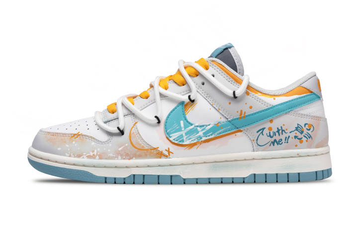 Nike Nike Dunk Bubbles Wave Low top Skateboard Shoes Unisex Blue Yellow