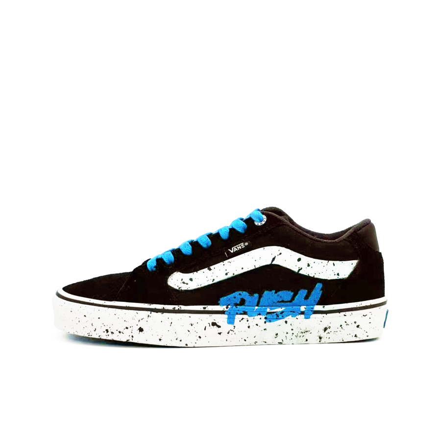 Vans Faulkner Pale Blue Graffiti Lightweight Low top Skateboard Shoes Unisex