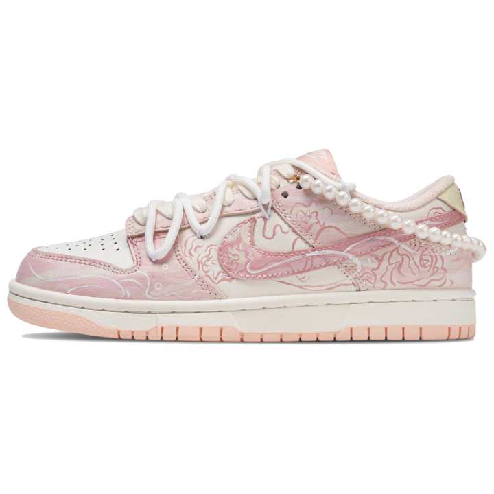 Nike Nike Dunk Rose Jade Pearl Abrasion Resistant Low top Skateboard Shoes Women's Pink