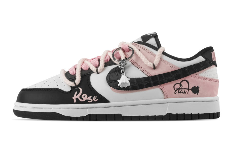 Nike Nike Dunk Dark Star Spirit Trail Slip Resistant Abrasion Resistant Low top Skateboard Shoes Unisex Black Pink