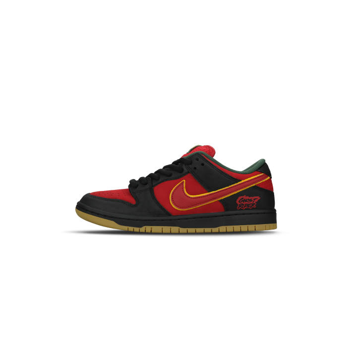 Nike Nike Dunk SB Cushioning Low top Skateboard Shoes Men's Black Red