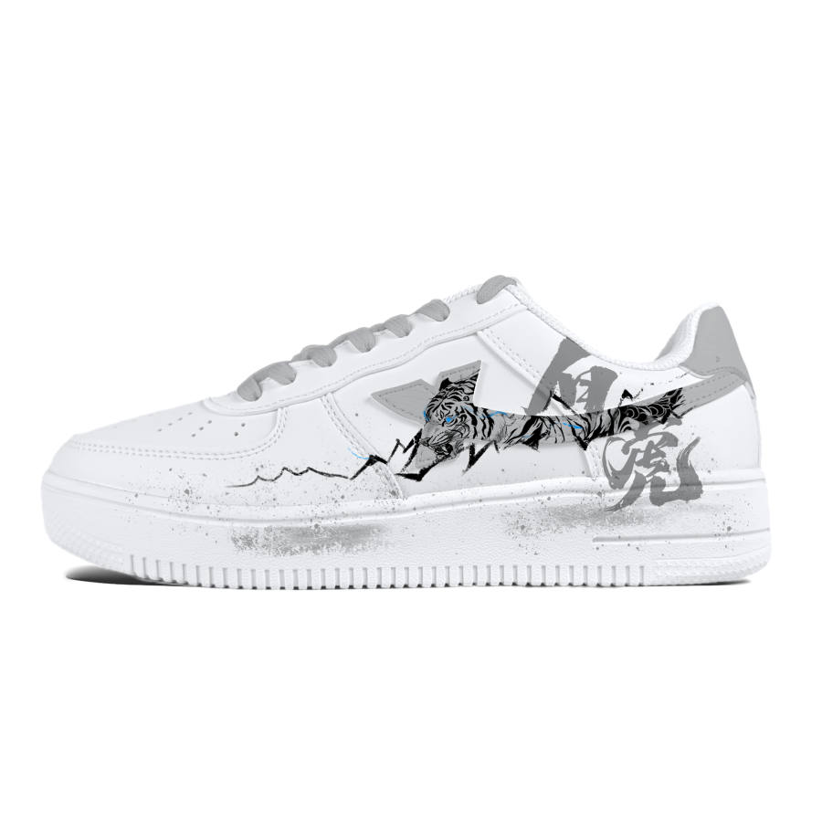 XTEP Air Force 1 Slip Resistant, Abrasion Resistant, Lightweight Low top Skateboard Shoes Unisex White