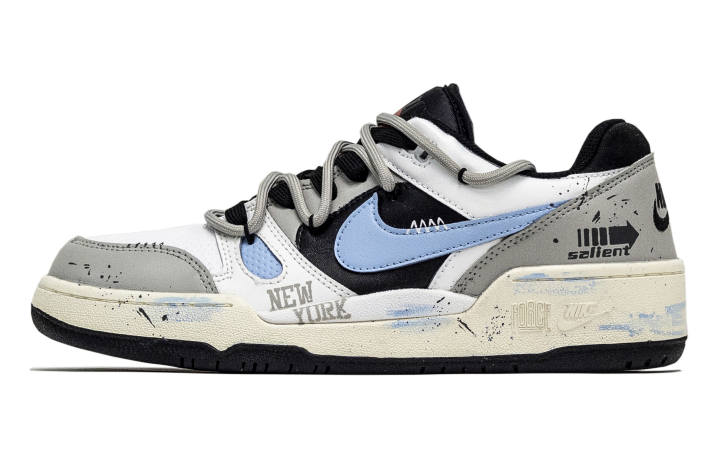 Nike Nike Full Force 6688, New York Leather Slip Resistant Slip Resistant Low top Skateboard Shoes Men's Blue Gray