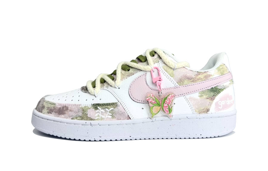 Nike Nike Court Vision 1 Monet Garden Abrasion Resistant Low top Skateboard Shoes Unisex Light Pink