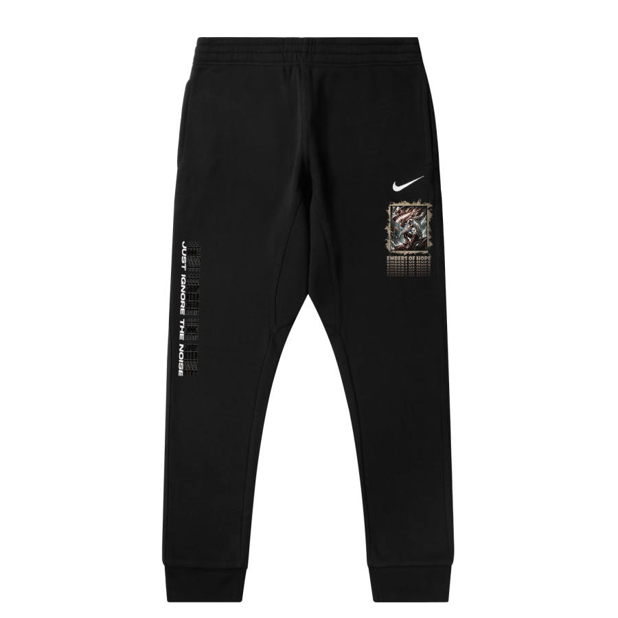 Nike Nike Fleece Lined Guardian Dragon Spirit Faux Embroidery Pure Color Logo Casual Elastic Cuff Knitted Sweatpants Unisex