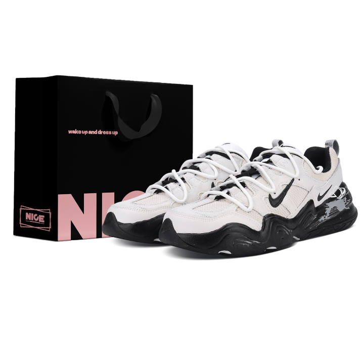 Nike Nike Tech Hera Akasagarbha Deconstruction Suede Cushioning Low top Casual Shoes Women's Gray White
