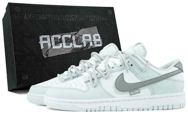 Nike Nike Dunk Abrasion Resistant Abrasion Resistant Low top Skateboard Shoes Unisex Gray White