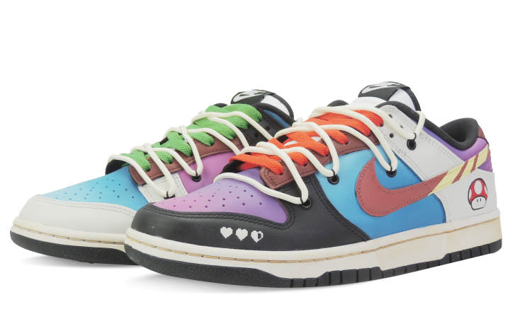 Nike Nike Dunk The Mischievous Return, Super Mario Duo Low top Skateboard Shoes Men's Black Purple