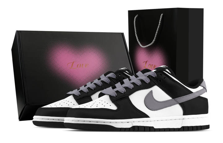 Nike Nike Dunk Purple Rhythm, Heart Box Low top Skateboard Shoes Unisex Black White Purple