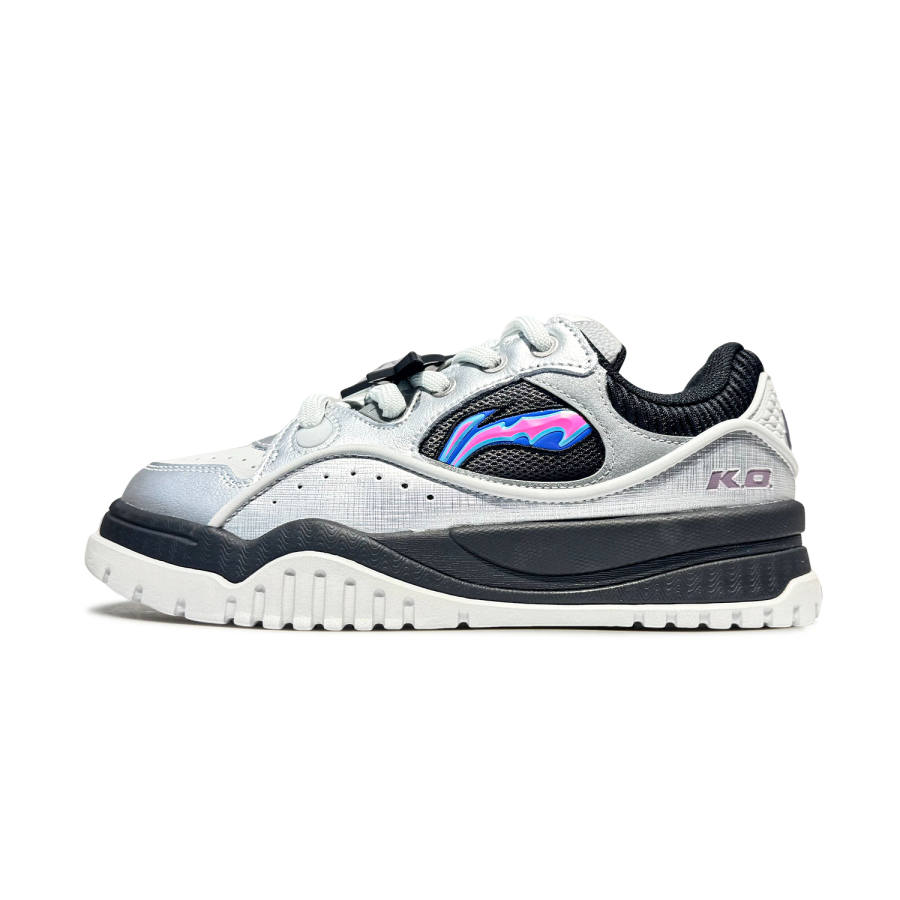 Li-Ning Li Ning Buu Abrasion Resistant Breathable Low top Skateboard Shoes Men's Silver