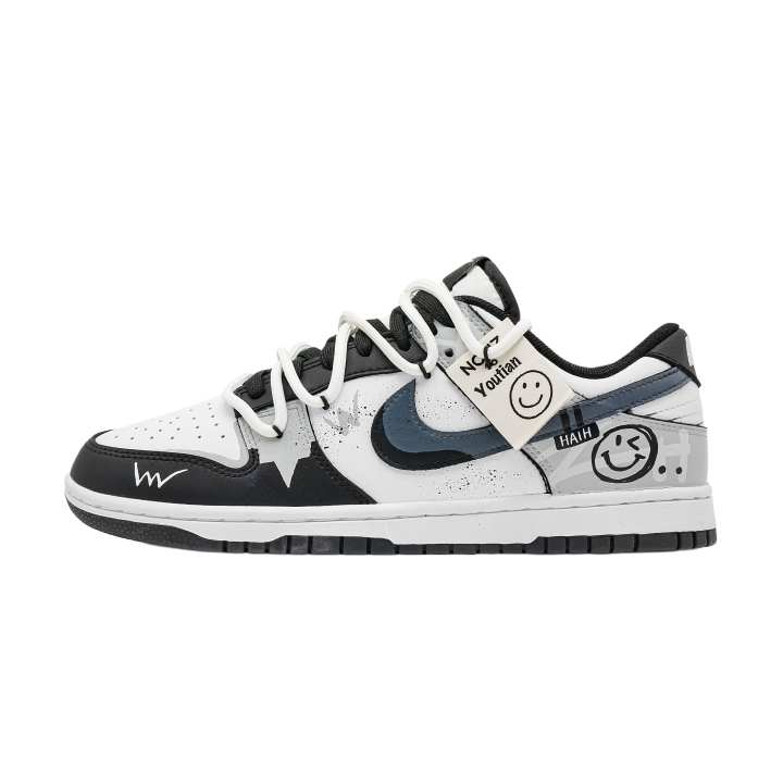 Nike Nike Dunk Humor Player Abrasion Resistant Abrasion Resistant Low top Skateboard Shoes Unisex Black White Gray